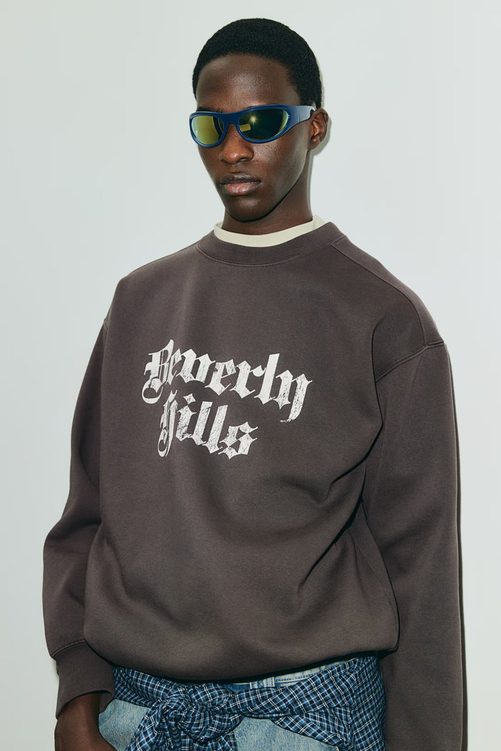 H&M Loose Fit Printed Sweatshirt