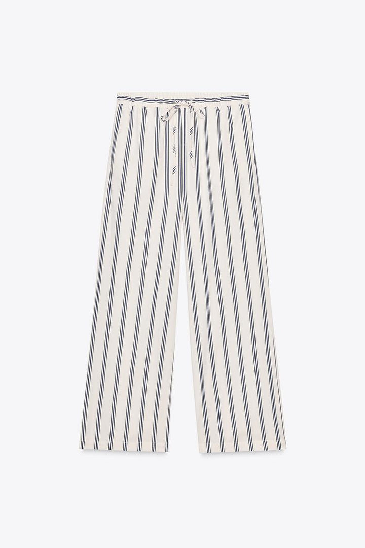 ZARA ZW COLLECTION STRIPED PALAZZO PANTS