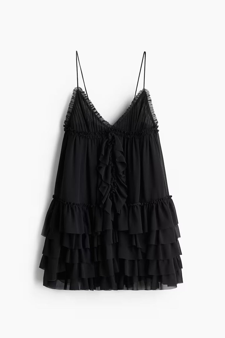 H&M Ruffled Chiffon Strappy Dress