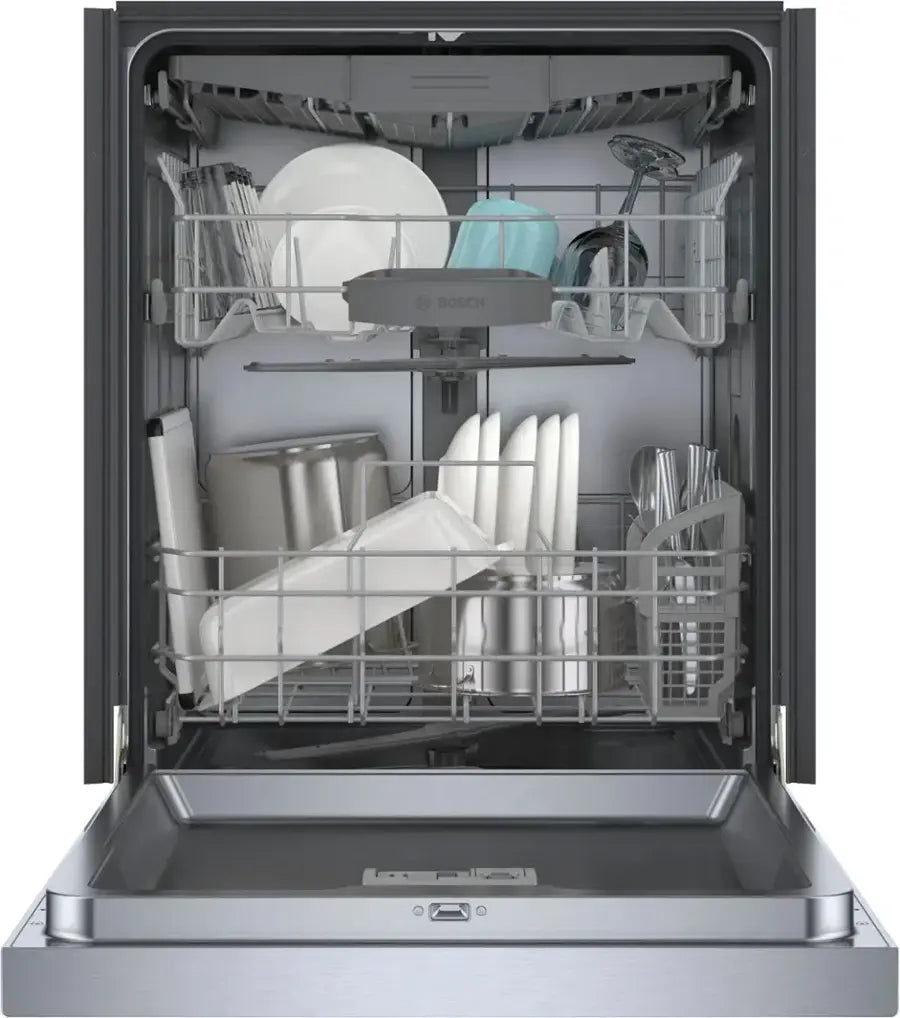 Bosch - 300 Series 24" Front Control Smart Built-In Tub Dishwasher with 3rd Rack, 48 dBA - Stainless Steel