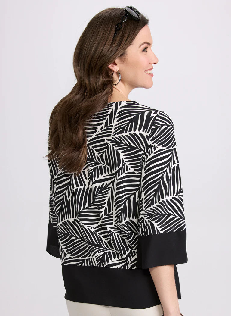 LAURA Leaf Print Top