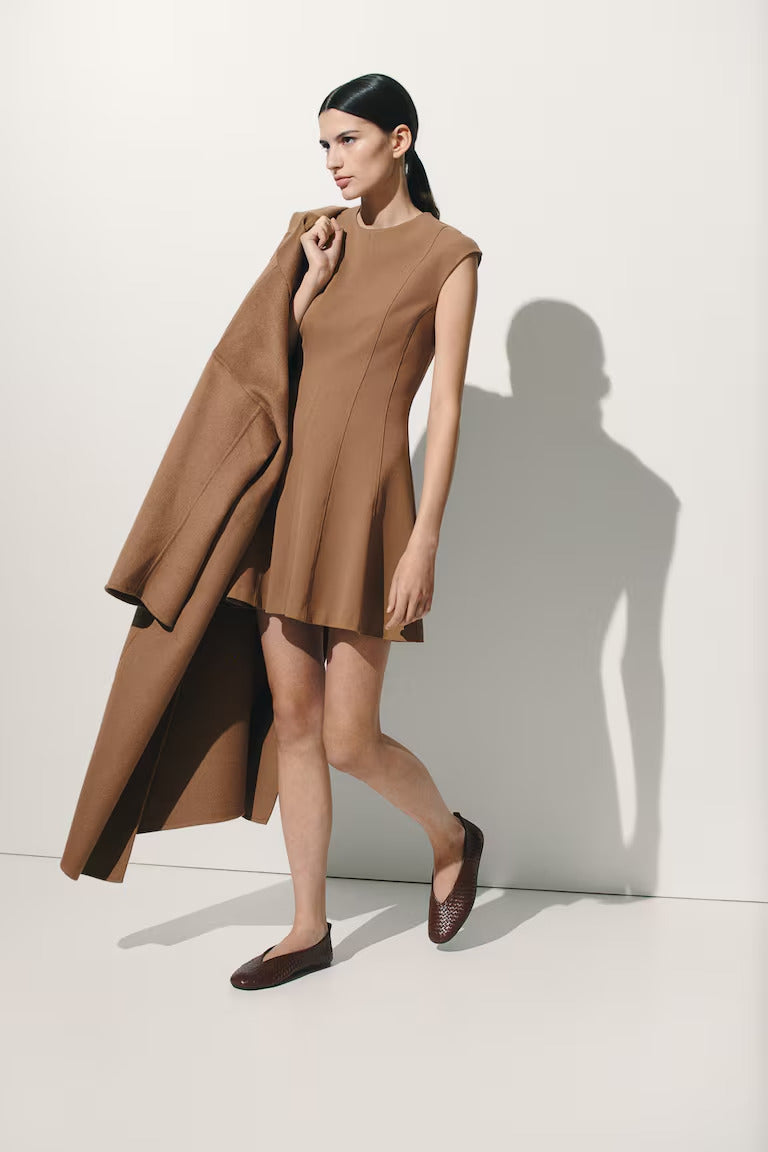 H&M Flared-Skirt Twill Dress