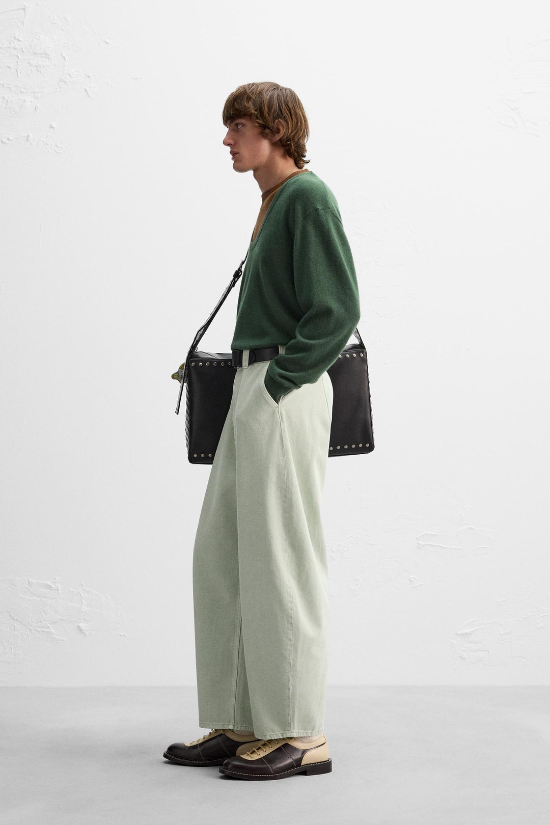 ZARA DENIM BALLOON FIT PANTS X HARRY LAMBERT