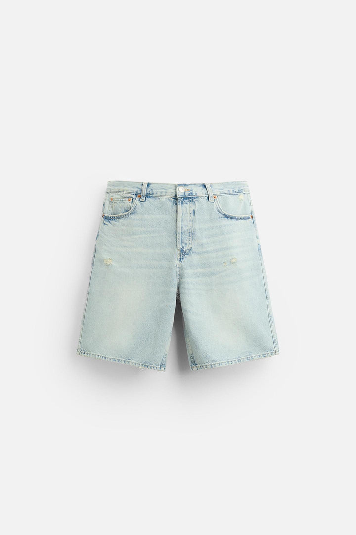 ZARA STRAIGHT FIT DENIM SHORTS