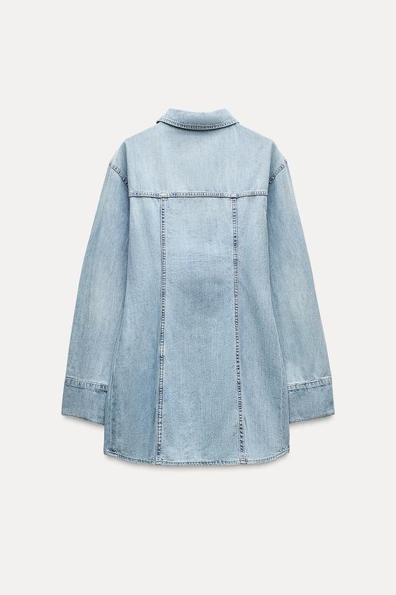 Zara TRF DENIM SHIRT DRESS