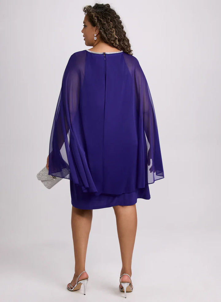 LAURA Jersey Dress & Chiffon Cape