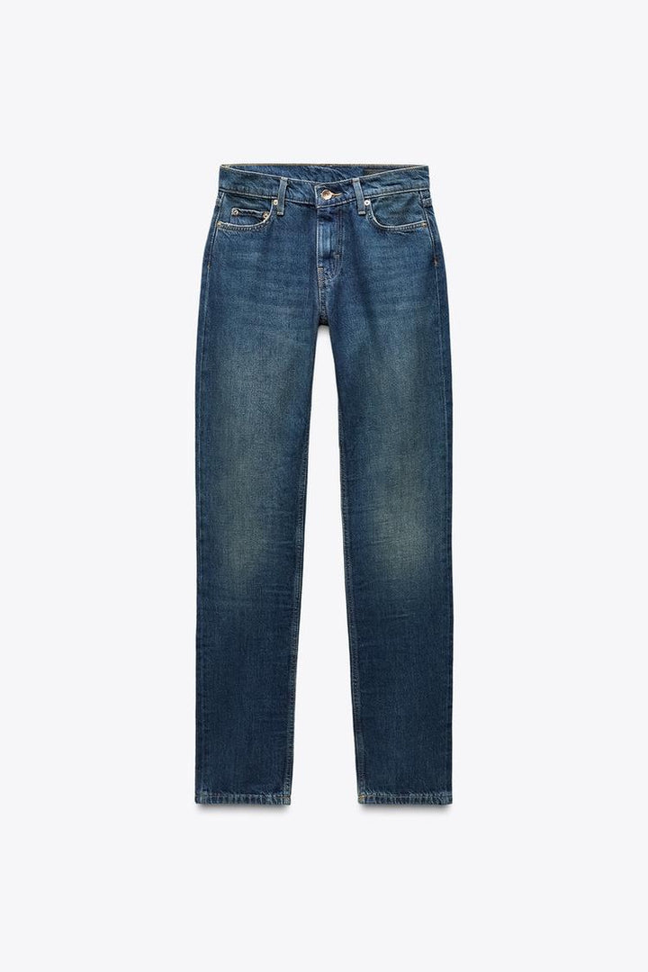 ZARA ZW COLLECTION LOW RISE STRAIGHT LEG JEANS