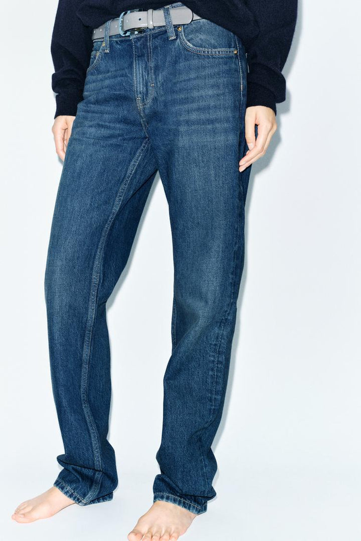 ZARA ZW COLLECTION LOW RISE STRAIGHT LEG JEANS