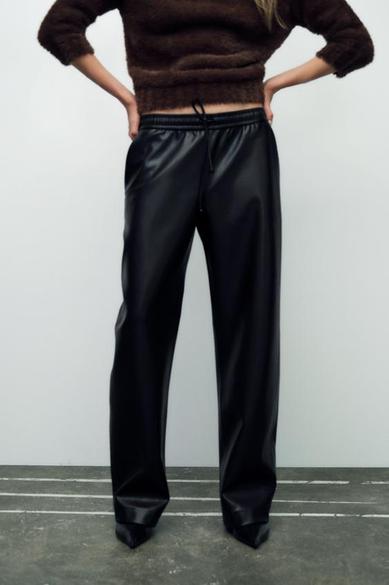 Zara FAUX LEATHER PANTS