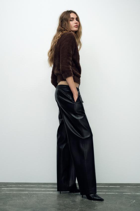 Zara FAUX LEATHER PANTS