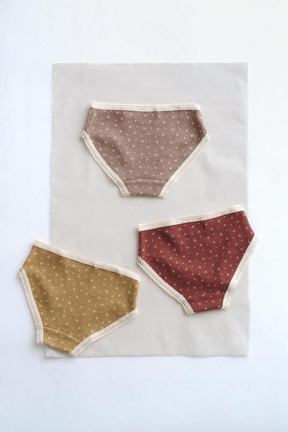 Zara TIMELESZ – PACK OF THREE PAIRS OF FLORAL LACE UNDERWEAR