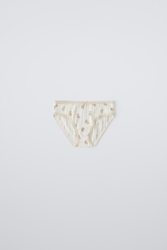Zara 2-6 YEARS/ THREE-PACK OF POINTELLE BEAR UNDERWEAR