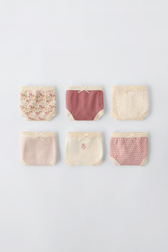 Zara 2-6 YEARS/ SIX-PACK OF FLORAL UNDERWEAR