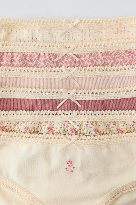 Zara 2-6 YEARS/ SIX-PACK OF FLORAL UNDERWEAR