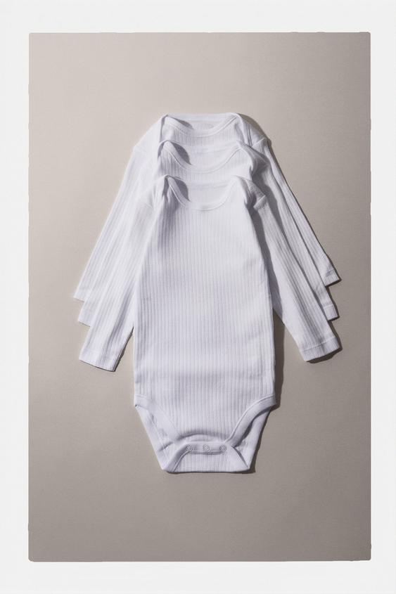 Zara THREE-PACK OF BASIC ROUND NECK BODYSUITS