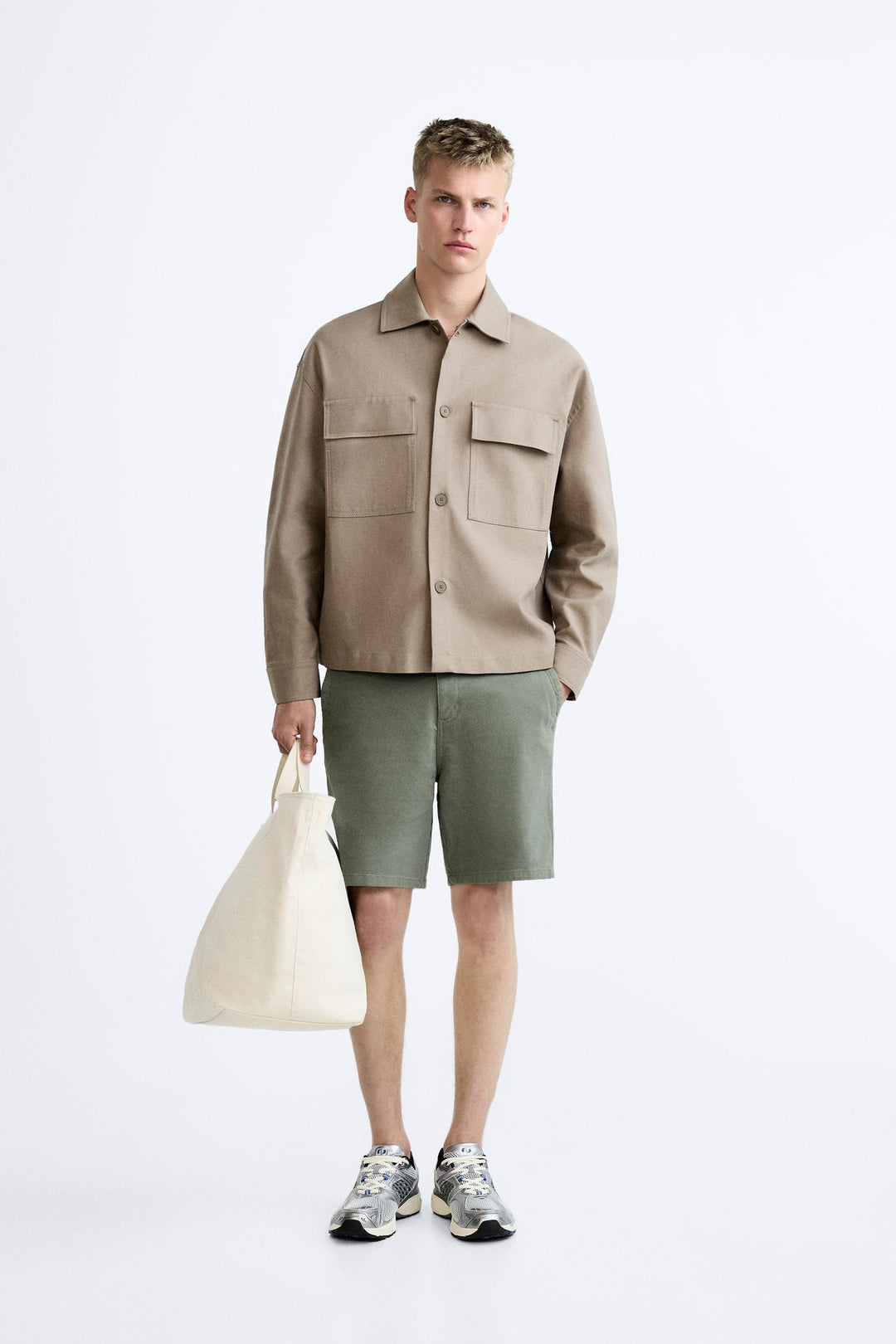 ZARA STRUCTURED CHINO BERMUDA SHORTS