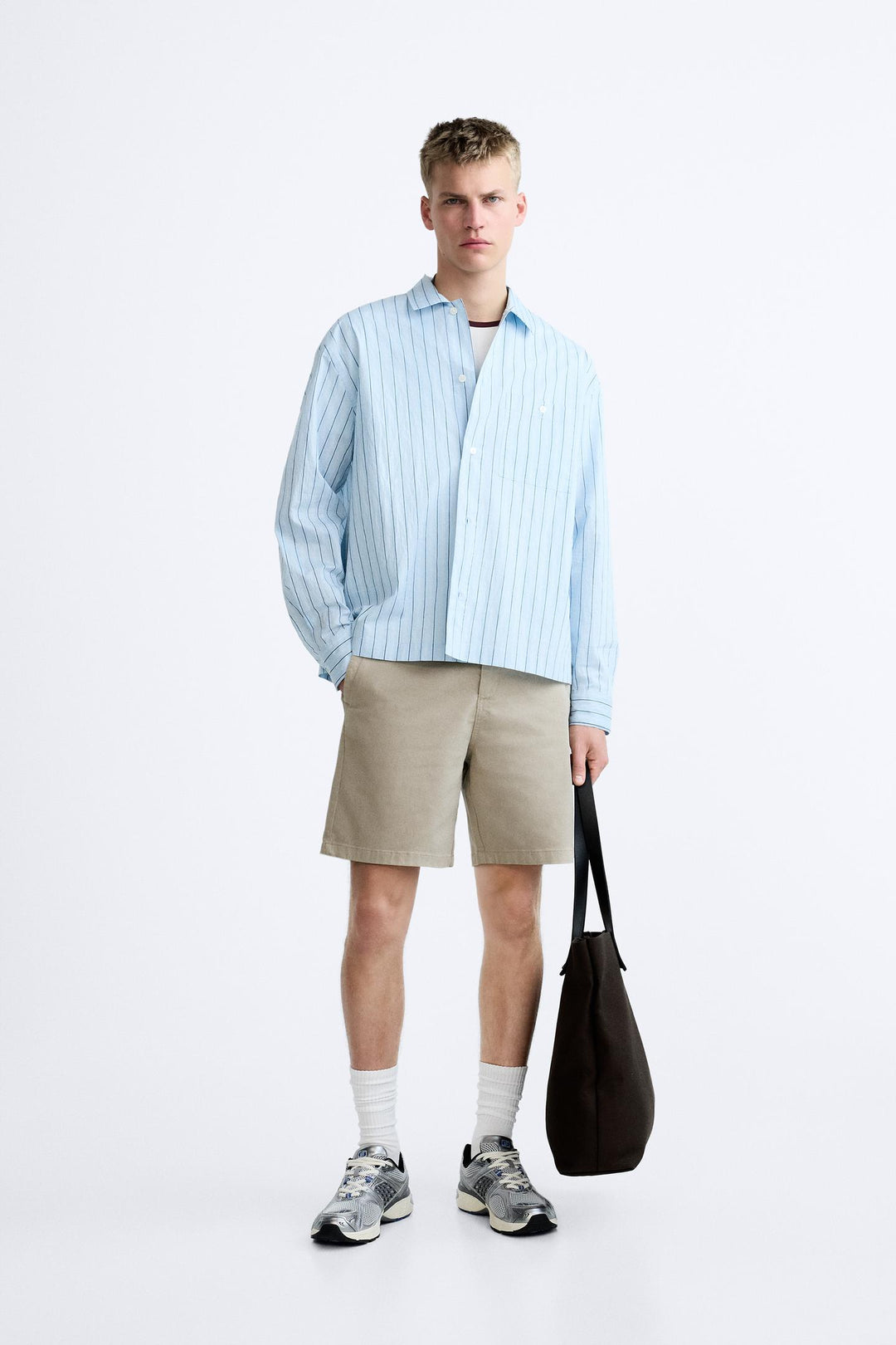 ZARA STRUCTURED CHINO BERMUDA SHORTS