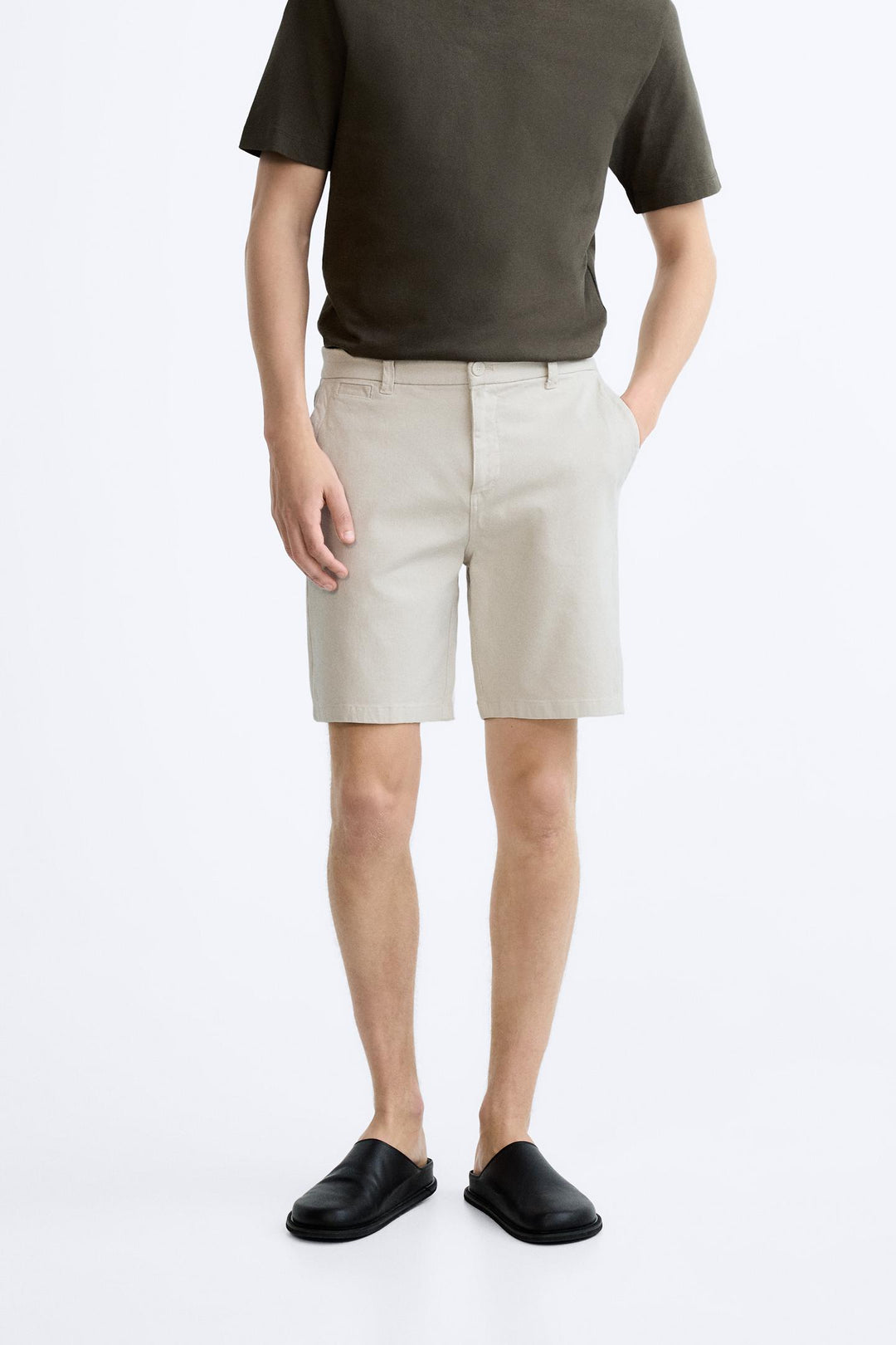 ZARA STRUCTURED CHINO BERMUDA SHORTS