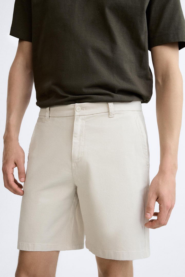 ZARA STRUCTURED CHINO BERMUDA SHORTS