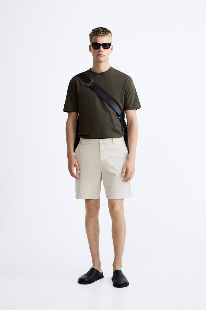 ZARA STRUCTURED CHINO BERMUDA SHORTS