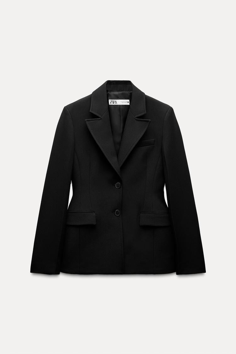 Zara FITTED BLAZER WITH SHOULDER PADS ZW COLLECTION