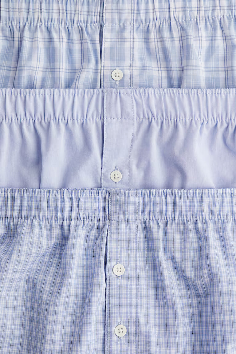 H&M 3-pack Woven Cotton Boxer Shorts
