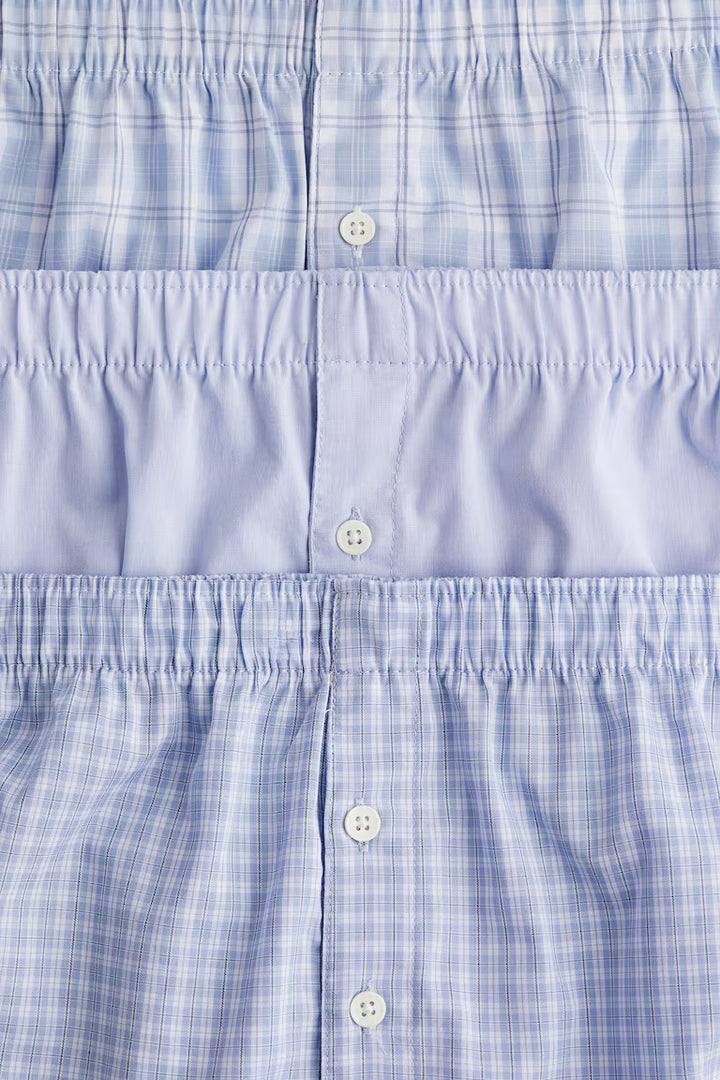 H&M 3-pack Woven Cotton Boxer Shorts