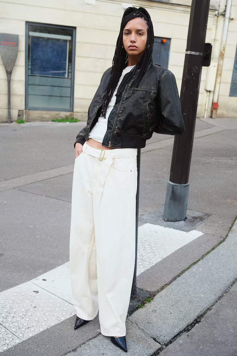 H&M High-Rise Barrel-Leg Jeans