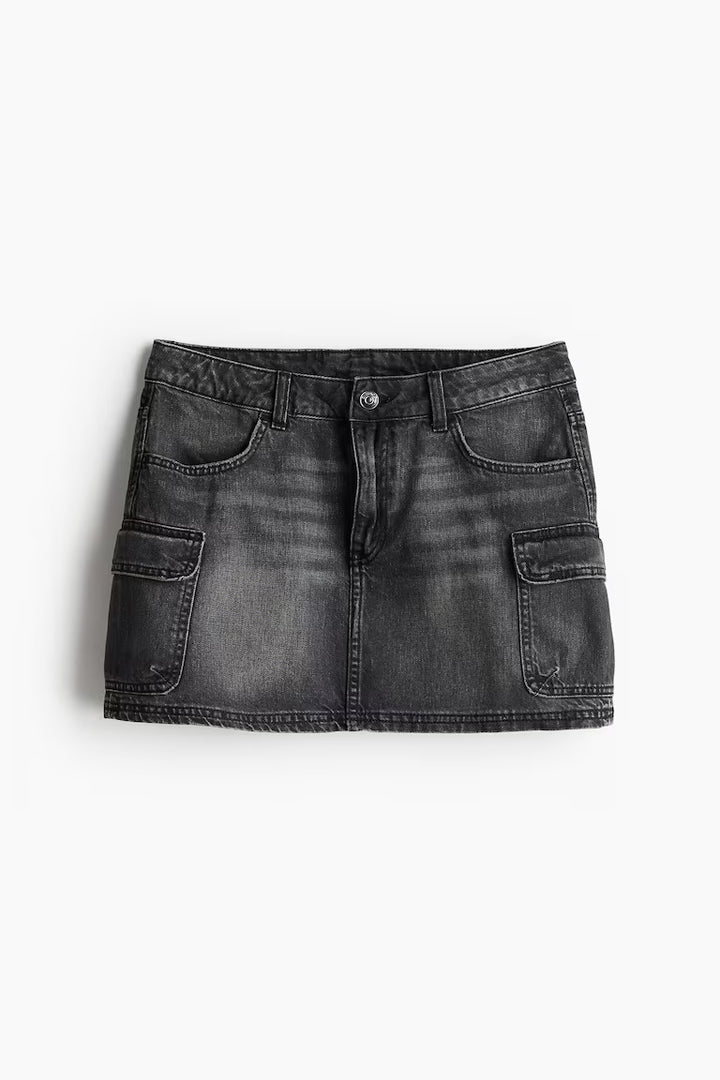 H&M DENIM CARGO MINI SKIRT