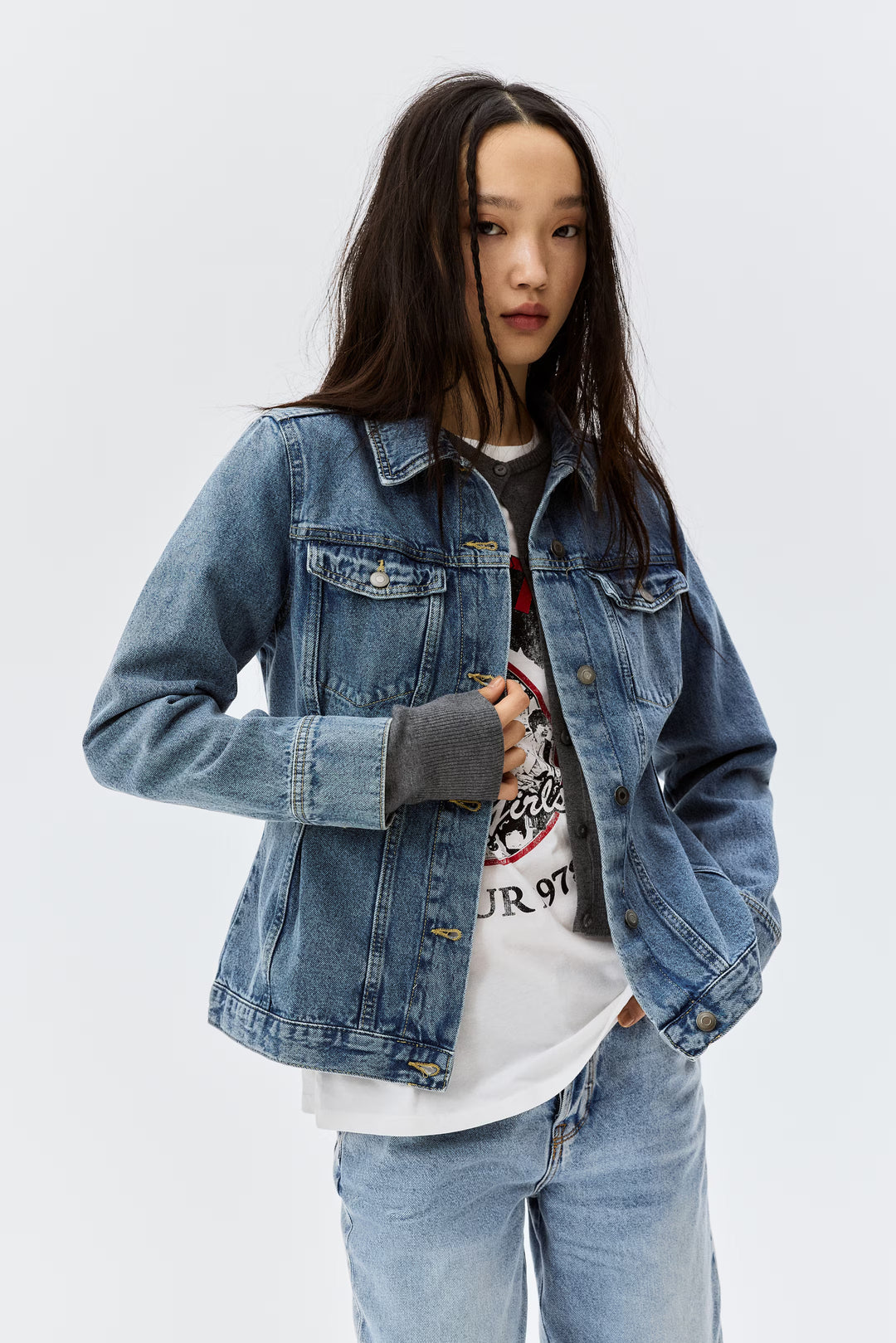 H&M Tapered-Waist Denim Jacket