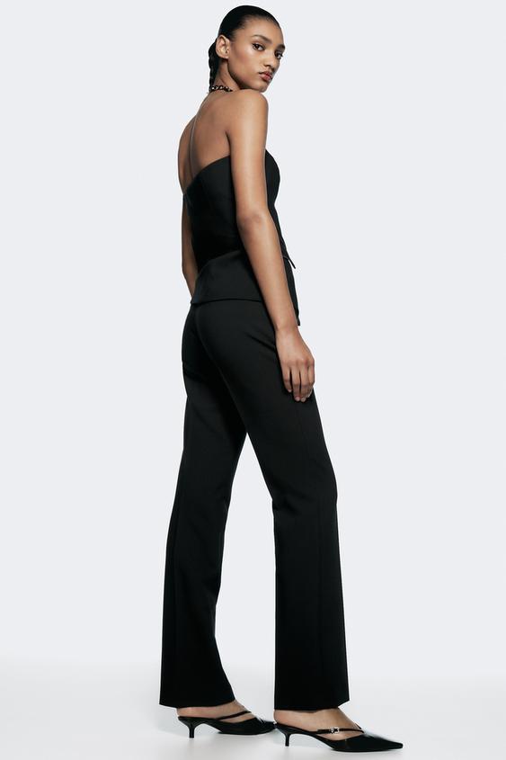 Zara TUXEDO PANTS WITH COMBINATION SATIN EFFECT WAIST