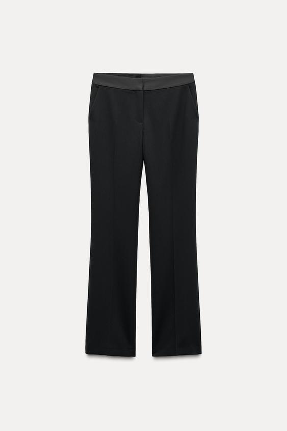 Zara TUXEDO PANTS WITH COMBINATION SATIN EFFECT WAIST