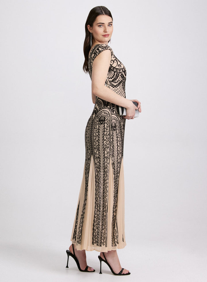 LAURA Sequin Fit & Flare Dress
