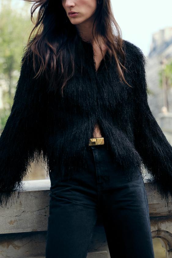 Zara FRINGED JACKET