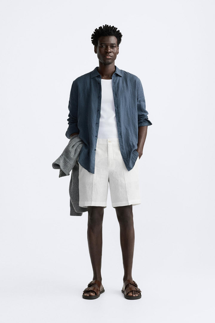 ZARA 100% LINEN SHORTS