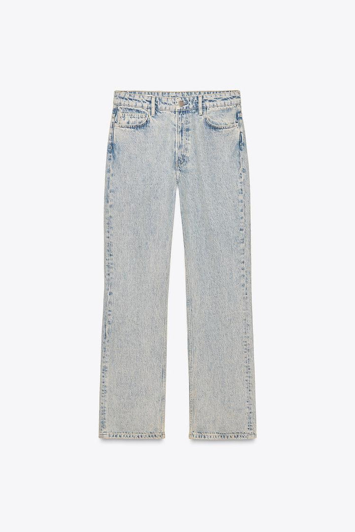 ZARA STRAIGHT CUT MID RISE JEANS ZW COLLECTION