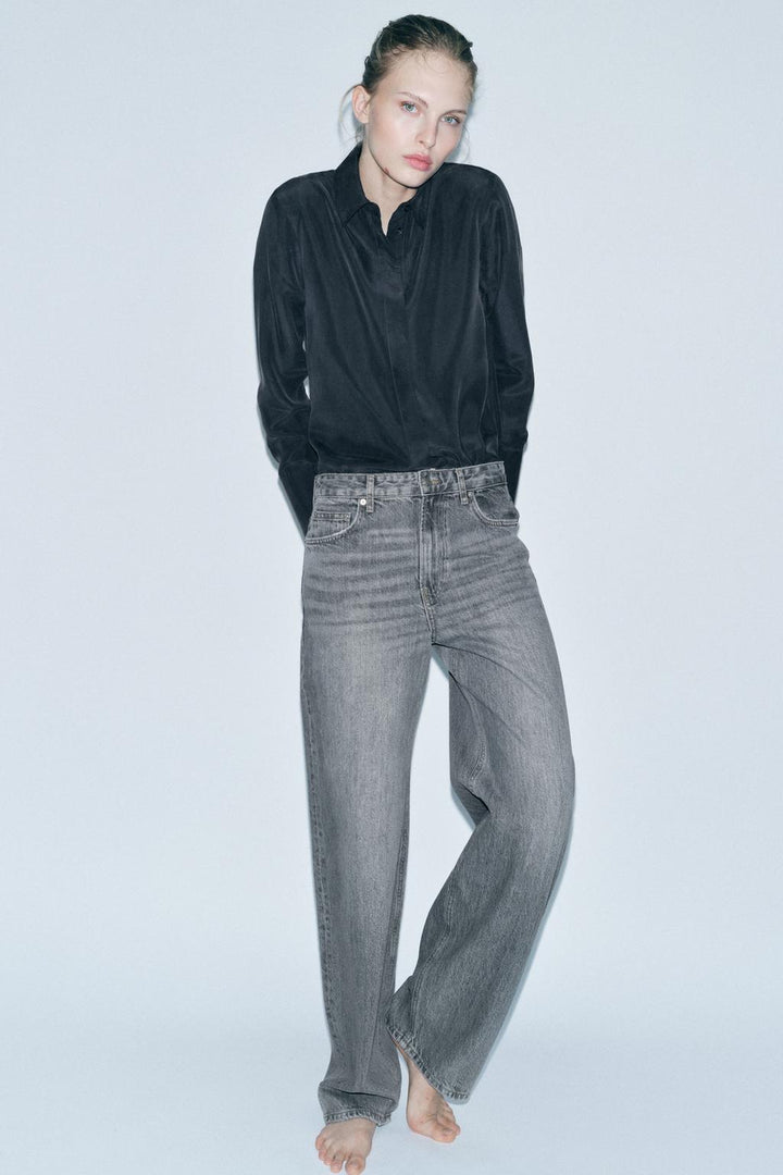 ZARA MID WAIST BAGGY JEANS ZW COLLECTION