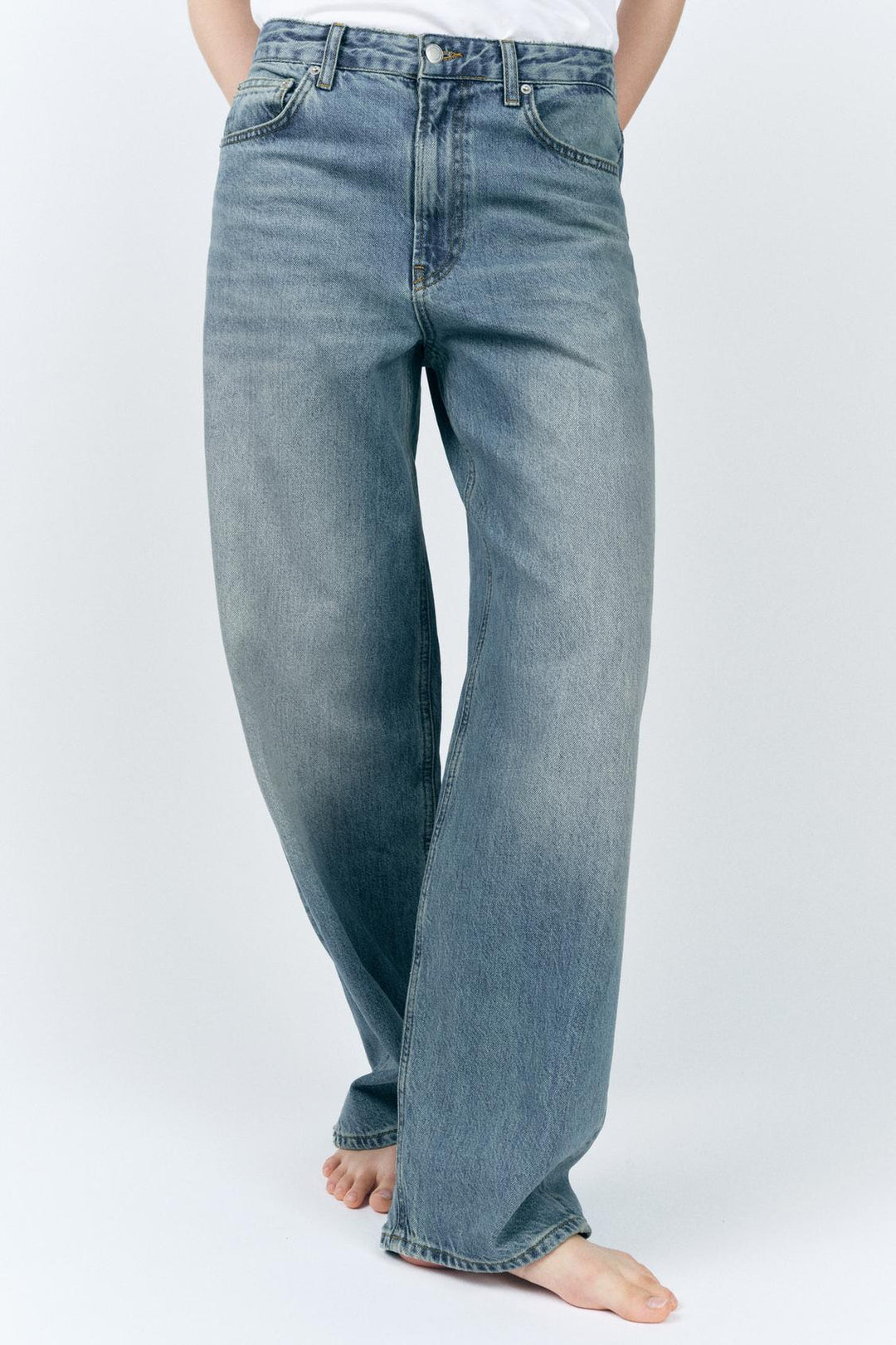 ZARA MID WAIST BAGGY JEANS ZW COLLECTION