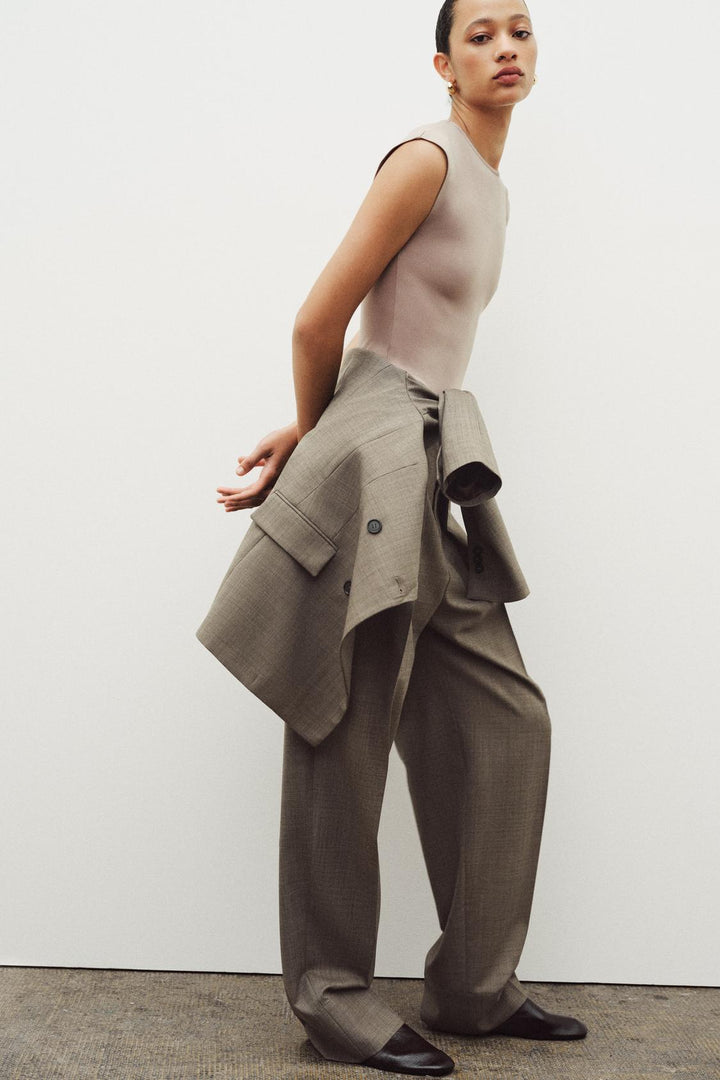 ZARA WOOL BLEND PLEATED PANTS ZW COLLECTION