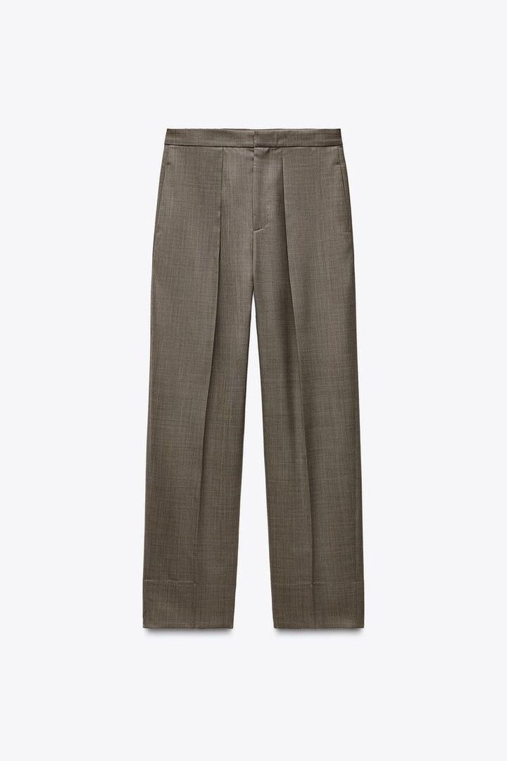 ZARA WOOL BLEND PLEATED PANTS ZW COLLECTION