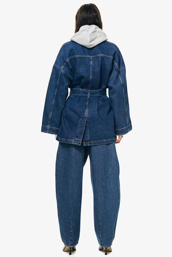H&M Tie-Belt Denim Jacket
