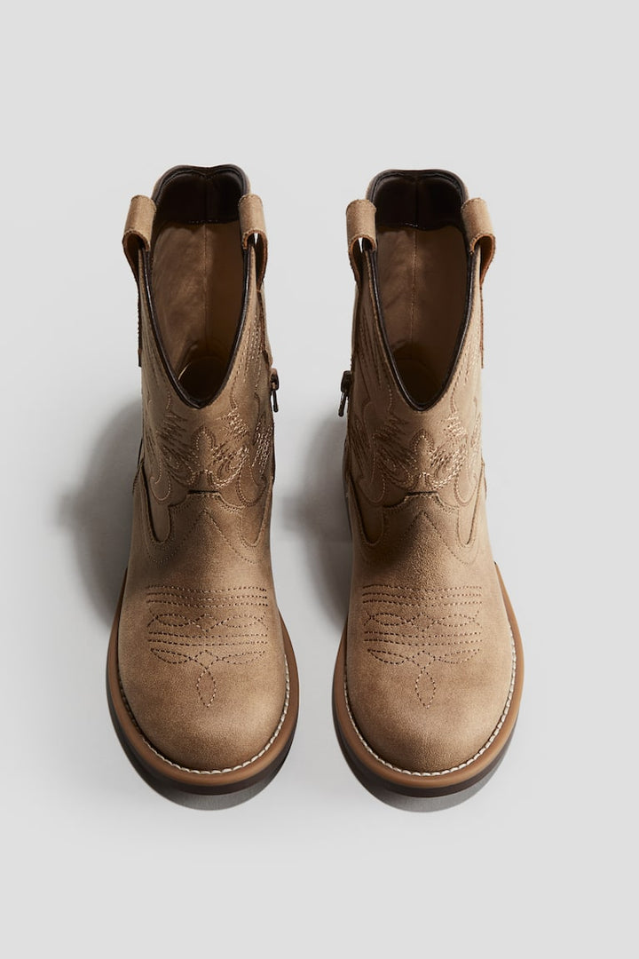 H&M Napped Cowboy Boots