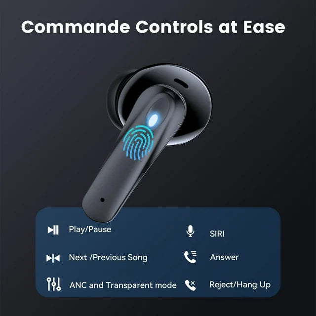 VEATOOL P91 Wireless Earbuds, Bluetooth Headphones V5.4 Stereo Ear buds with Noise Cancelling Mics, 60H Playback Mini Case with Dual LED Display, IP7 Waterproof in-Ear Earphones for Android iOS