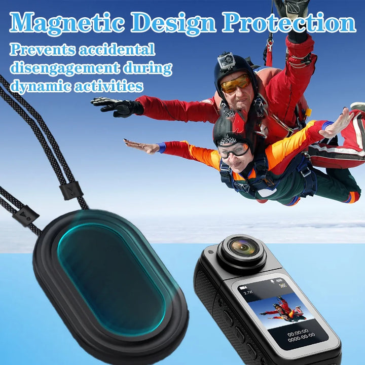 MARVUE Thumb Action Camera 2.7K HD 1.47”IPS Display, 180° Wide Angle Rotating Lens with Magnetic Neck Strap