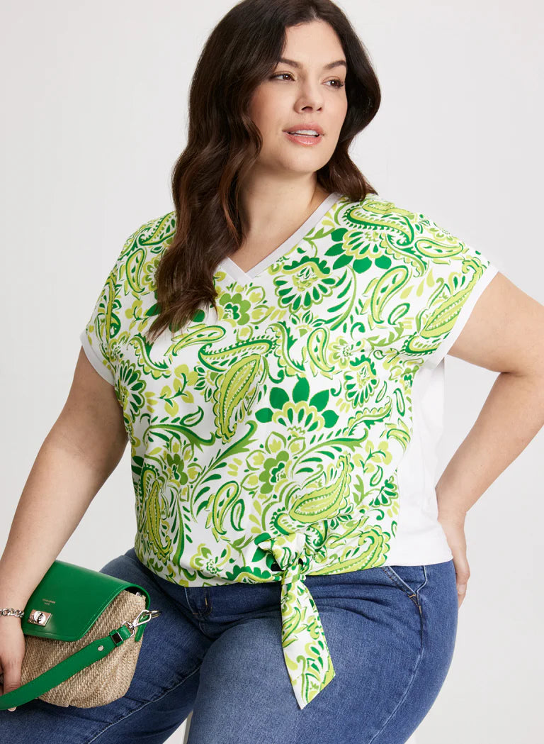 LAURA Tie Detail Drop-Shoulder Top