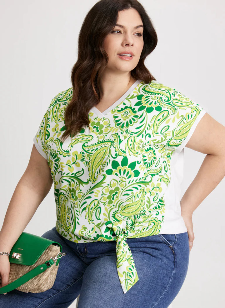 LAURA Tie Detail Drop-Shoulder Top