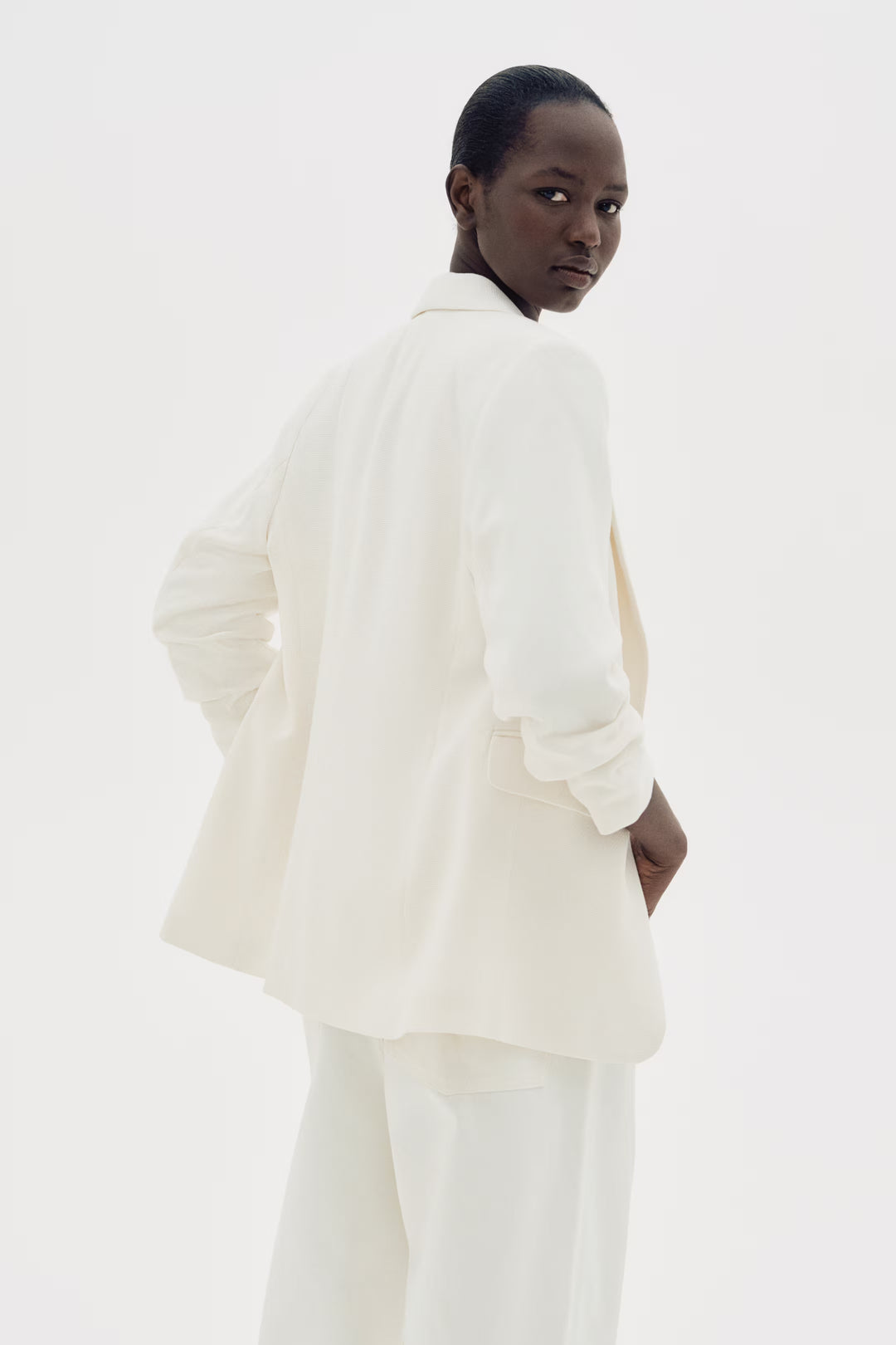 H&M Gathered-sleeve Jacket