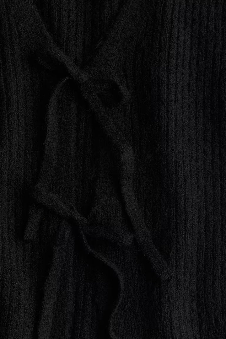 H&M TIE-DETAIL RIB-KNIT TOP