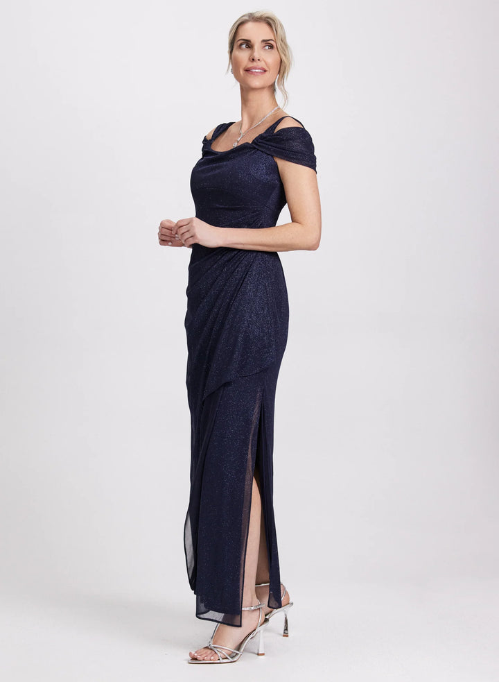 LAURA Draped Glitter Dress