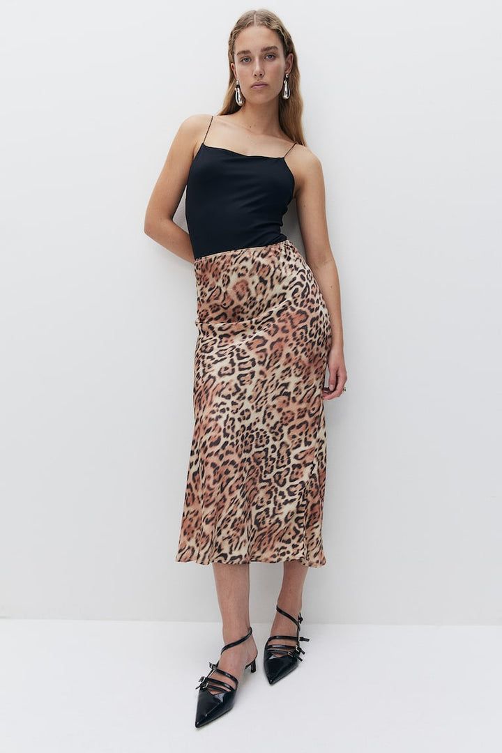 H&M Crinkled Satin Maxi Skirt